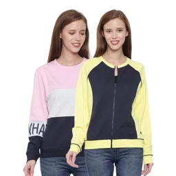 3PIN Women Pink & Yellow Sweatshirt-picture-13
