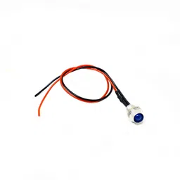 3V 5MM Blue LED Metal Indicator Light with 20 CM Cable (Pack of 5) image 1