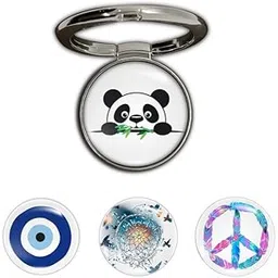 4-in-1 Metallic Mobile Back Ring Holder | Strong Grip for Phone & Back Cover | 4 3D Logo Magnets | 360° Adjustable Stand-picture-15