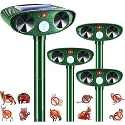 4 Pack 2026 Solar Ultrasonic Animal Repellent Outdoor Cat Squirrel Deer Repellent Devices Rabbit Deterrent for Garden,Animal Repeller with Motion Sensor for Dog Skunk Raccoon Rabbit Rodent-picture-22