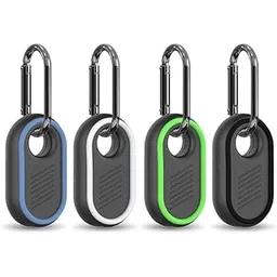 4 Pack for Samsung Galaxy SmartTag 2 Case Keychain, Case for Galaxy Smart Tag 2 with Key Ring for Keys, Wallet, Luggage, Pets (Black/White/Blue/Green)-image-24