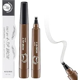 4-Tip Microblading Eyebrow Tattoo Pen with Waterproof & Long-Lasting Formula, 4-Prong Micro-Fork-Tip Applicator for Natural Looking Brows & Effortless Contouring, Pack of 1 (Brown)-picture-39