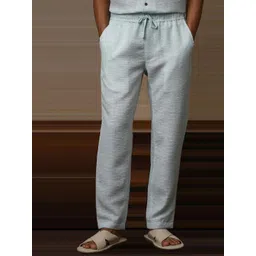 4 TRIPLE O FIVE O BY MUFTI Men Self Design Relaxed Fit Regular Trousers-picture-36