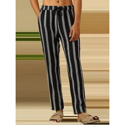4 TRIPLE O FIVE O BY MUFTI Men Striped Relaxed Fit Trousers-picture-21