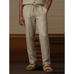 4 TRIPLE O FIVE O BY MUFTI Men Textured Relaxed Fit Trousers-picture-34
