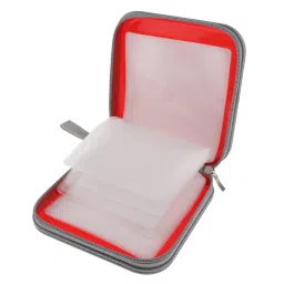 40 Disc CD Wallet DVD Case Storage Holder Bag Carry Protector Plastic Red image 4