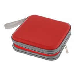 40 Disc CD Wallet DVD Case Storage Holder Bag Carry Protector Plastic Red image 1