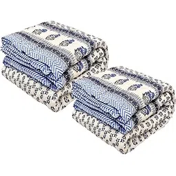 400 TC Pure Cotton Fabric/Filling Rajasthani Traditional Designs Printed Light Weight Jaipuri Single Bed Quilt/Razai/Rajai [Single Bed - 85x55 Inch, Set of 2 Pcs] (Design 23)-picture-12