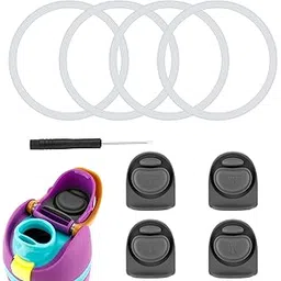 4pcs Replacement Stoppers with 4pcs Bottle Seal Rings for Owala FreeSip 24oz 32oz, BPA-Free Silicone O Ring Water Bottle Top Lid Replacement Parts for 16/19/24/32/40oz Gasket Plug Accessories(Grey)-image-12