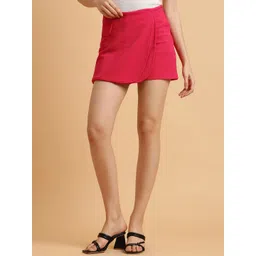 4WRD by Dressberry Side Slitted A-Line Mini Skirts-picture-13
