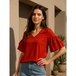 4WRD by Dressberry Women V-Neck Tops-picture-16