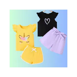 4YOU DRESSES Girls Pack Of 2 Printed Top With Shorts-picture-31