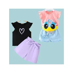 4YOU DRESSES Girls Pack Of 2 Printed Tops With Shorts-picture-25