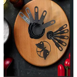 5 needs Vina Black Plastic (Set of 10) Measuring Cup & Spoon Set-picture-22