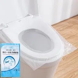 50 Pack Disposable Plastic Toilet Seat Cover Waterproof and Non Slip Individually Wrapped, for Travel, Toilet Seat Protectors for Toddler Potty Training, Pregnant Mom, Adult-picture-12