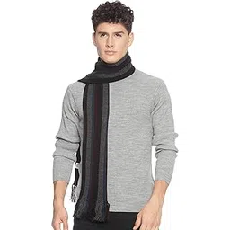 513 Men Acrylic Woolen Striped Design Casual Warm Winter Wear Muffler Scarf Stole,MEN141_P-picture-45