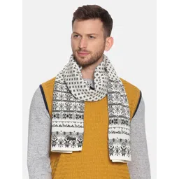 513 Men Beige & Red Woven Design Mufflers-picture-32