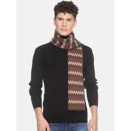 513 Men Beige & Red Woven Design Mufflers-picture-30