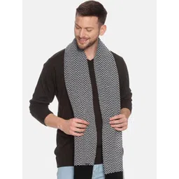 513 Men Black & White Patterned Muffler-picture-30