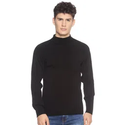 513 Men Black Self Design Pullover Sweater-picture-23