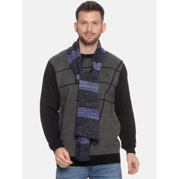 513 Men Blue Colourblocked Muffler-picture-20