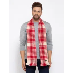 513 Men Red & Cream-Coloured Checked Muffler-picture-13