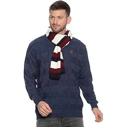 513 Men's Acrylic Polka Dot Knitted Mufflers (Black)-picture-41