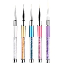 5Pcs Nail Art Liner Brush Set Thin Detail & Striping Brushes for Nail Gel, Fine Lines, Long Line Painting, Professional Detailer Pen Kit for DIY Manicure & Salon Nail Art Designs (7,9,11,15,18mm)-image-32