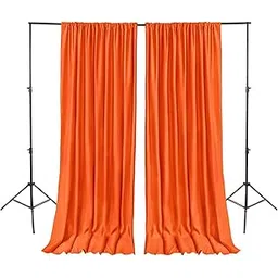 5x12FT Wrinkle Free Decoration Backdrop Orange Curtain Drapes Backdrop Panels Background for Photography Wedding Parties Birthday Anniversary Function (Pack of 2)-picture-18