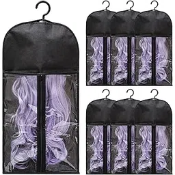 6-Pack Hair Extension Holder - Wig Storage Bags with Hanger for Multiple Wigs, Dust-proof, Ideal for Hair Extensions & Accessories-picture-34