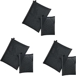 6PCS Small Zipper Pouch, Black Mesh Makeup Pouch for Women, Travel Toiletry Cosmetic Bags, Mini Pouch for Cosmetics and Accessories, Large 24x18cm and Small 13x10cm-picture-49