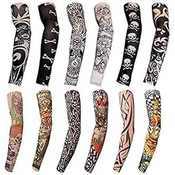 6PCS Tattoo Sleeves, Arm Tattoos Sleeve For Men & Women -Fake Temporary Kids Hand Cover -Tatoo Arms Sun UV Cool Protection -Unisex Stretchable Cosplay Accessories - Running, Cycling, Color Randomly-picture-11