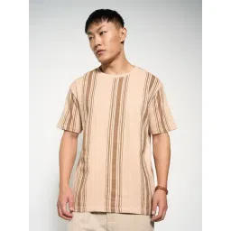 7 Alt By Pantaloons Beige & Brown Relaxed Fit Striped T-Shirt-picture-20