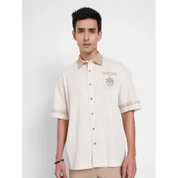 7 Alt By Pantaloons Beige Cotton Loose Fit Printed Shirt-picture-48