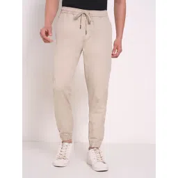 7 Alt By Pantaloons Beige Cotton Slim Fit Joggers-picture-33