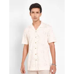 7 Alt By Pantaloons Beige Cotton Slim Fit Printed Shirt-picture-26
