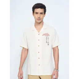 7 Alt By Pantaloons Beige Relaxed Fit Printed Shirt-picture-48
