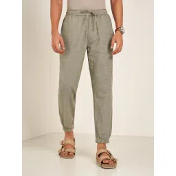 7 Alt By Pantaloons Bistro Green Cotton Regular Fit Joggers-picture-16