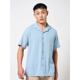 7 Alt By Pantaloons Blue Cotton Relaxed Fit Texture Shirt-picture-38