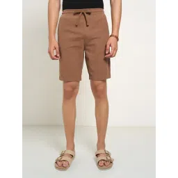 7 Alt By Pantaloons Brown Cotton Regular Fit Printed Shorts-picture-33