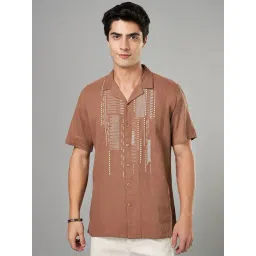 7 Alt By Pantaloons Brown Cotton Relaxed Fit Printed Shirt-picture-22
