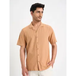 7 Alt By Pantaloons Camel Cotton Relaxed Fit Shirt-picture-46