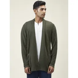 7 Alt by Pantaloons Dark Olive Cotton Relaxed Fit Shrug-picture-45