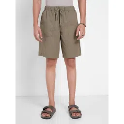 7 Alt By Pantaloons Green Cotton Relaxed Fit Shorts-picture-11