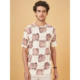 7 Alt by Pantaloons Men Abstract Printed Round Neck Cotton Relaxed Fit T-Shirt-picture-14
