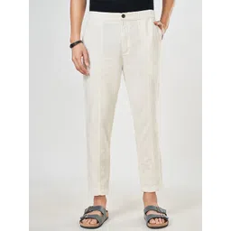 7 Alt by Pantaloons Men Cotton Solid Mid-Rise Regular Fit Trousers-picture-19