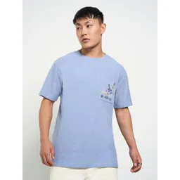 7 Alt by Pantaloons Men Floral Printed Round Neck Cotton Relaxed Fit T-shirt-picture-16