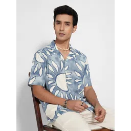 7 Alt by Pantaloons Men Relaxed Fit Abstract Printed Cuban Collar Casual Shirt-picture-30