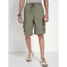 7 Alt by Pantaloons Men Relaxed Fit Mid-Rise Cotton Cargo Shorts-picture-31