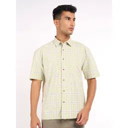 7 Alt by Pantaloons Men Tartan Checks Solid Casual Oversized Regular Shirt-picture-17